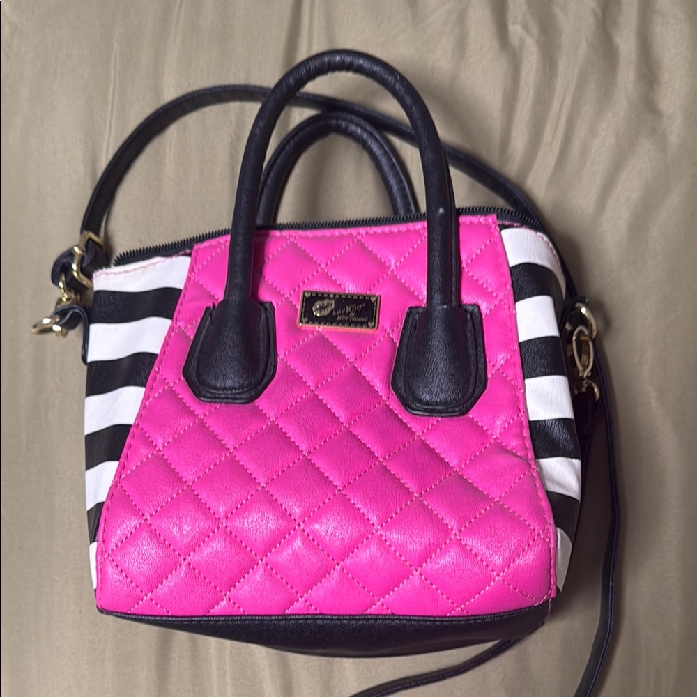 Betsey Johnson Pink Quilted Handbag